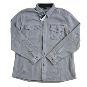 Eddie Bauer (Mens XL) Button Front Microfleece Thick‎ Shirt Jacket Heather Grey